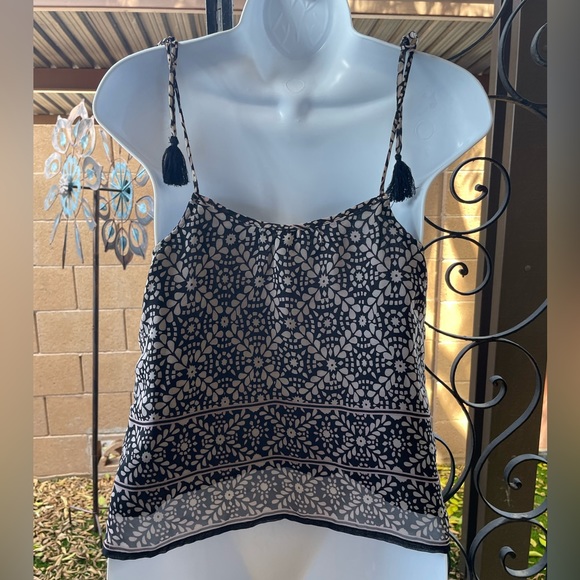 American Eagle Outfitters AEO Print Embroidered Tie Straps Tassel Accent XS TP - Picture 4 of 16